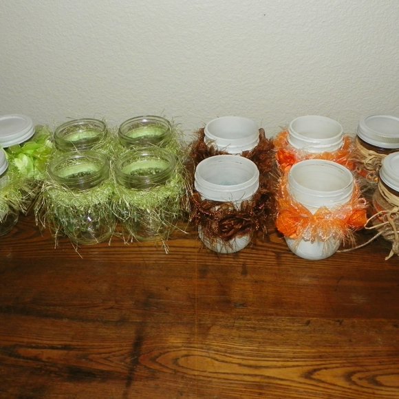 4 Wedding Party Table Decor Favor Brown Trim - Picture 10 of 13